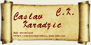 Časlav Karadžić vizit kartica